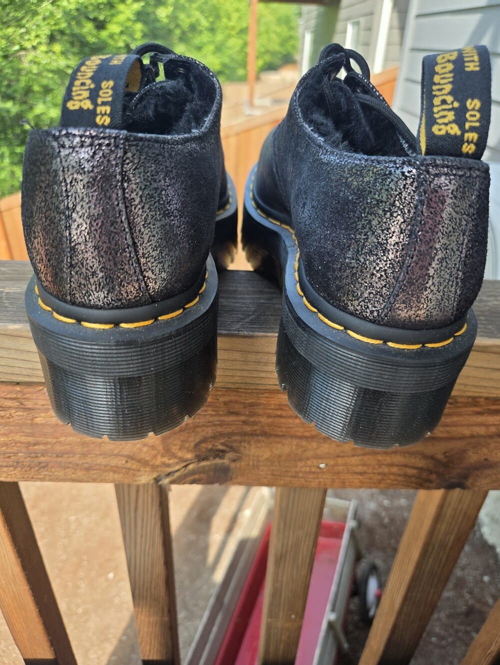 NEW! Dr Martens Platform 1461 3 Eye Metallic Oxfords Womens Size 8 - Picture 13 of 16